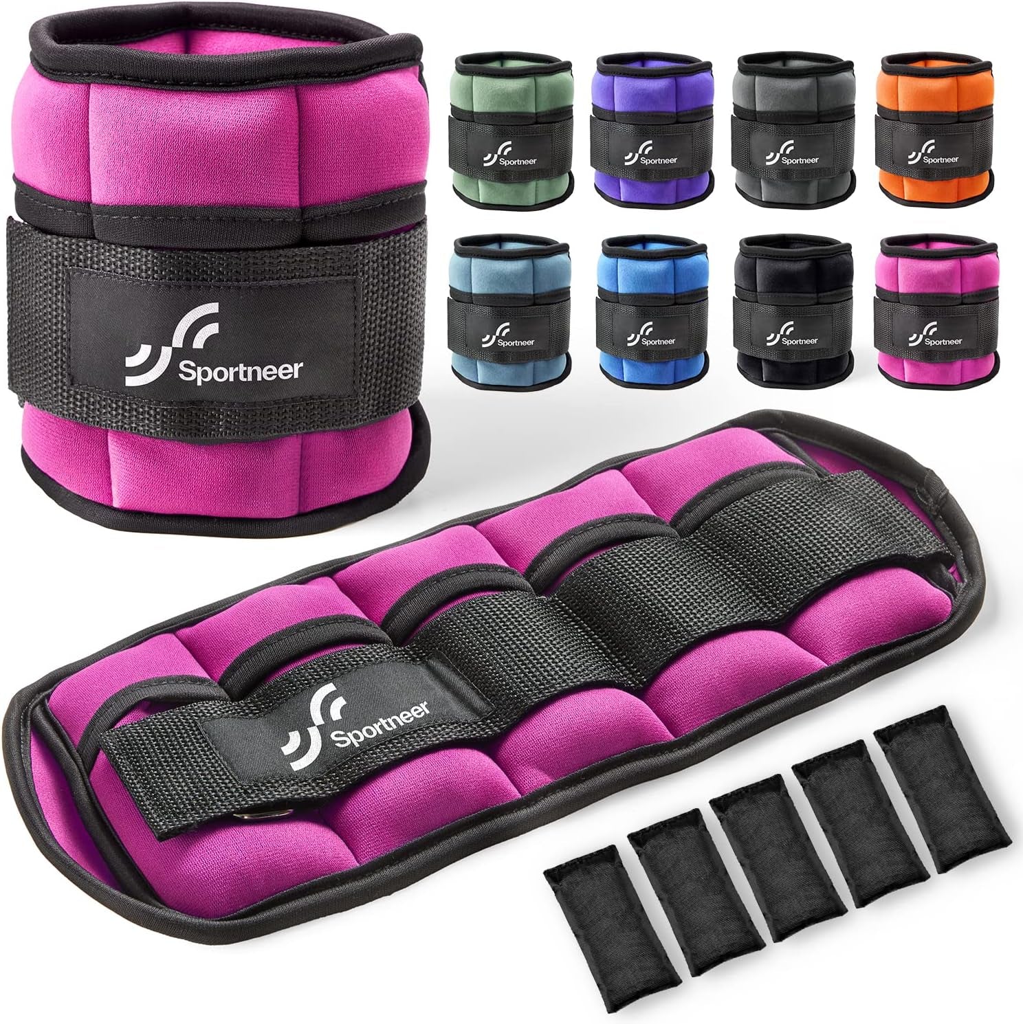 Adjustable Ankle/Wrist Weights for Men Women Kids, Weighted Leg & Cuff Strength Training for Yoga Walking Running Aerobics Gym Fitness Physical Therapy