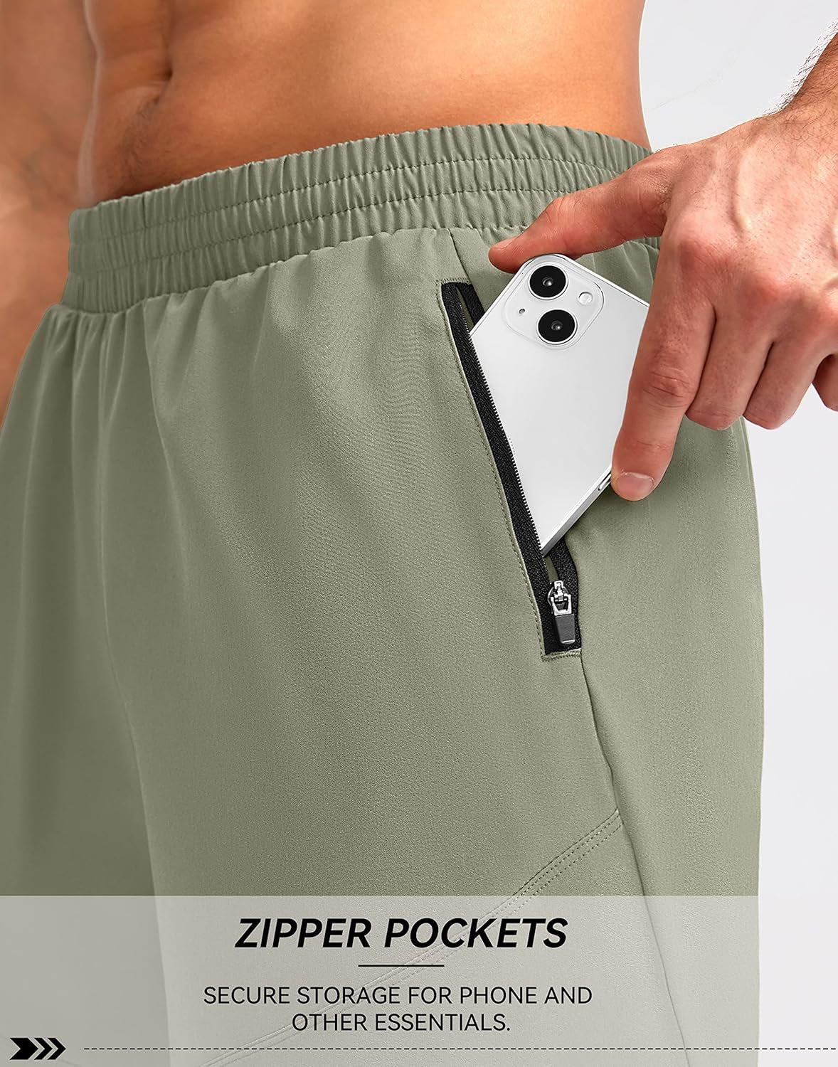 Men'S Workout Running Shorts 7"/5"/9" Lightweight Gym Athletic Shorts for Men with Zipper Pockets