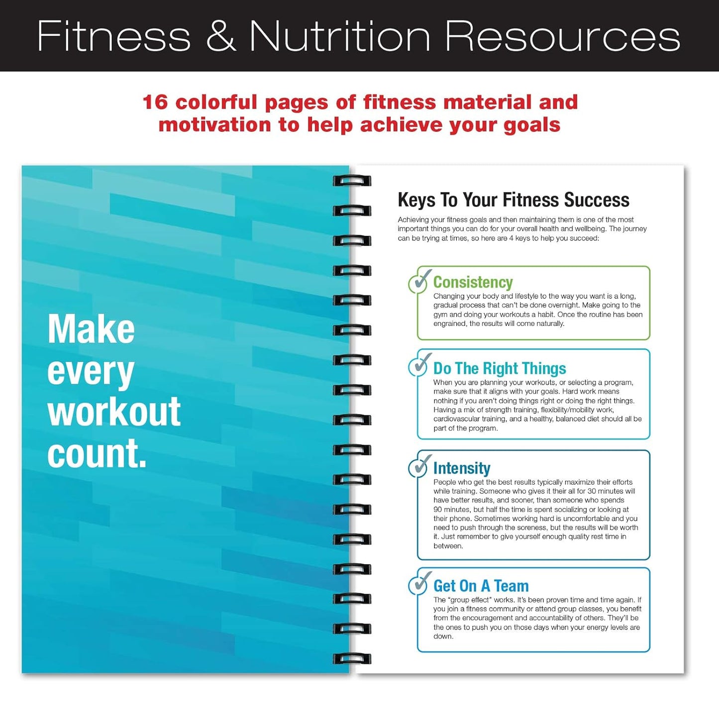 Workout Fitness Journal Nutrition Planners: Clip-In Bookmark, Sturdy Binding, Thick Pages & Laminated Protective Cover (Black & Gold)