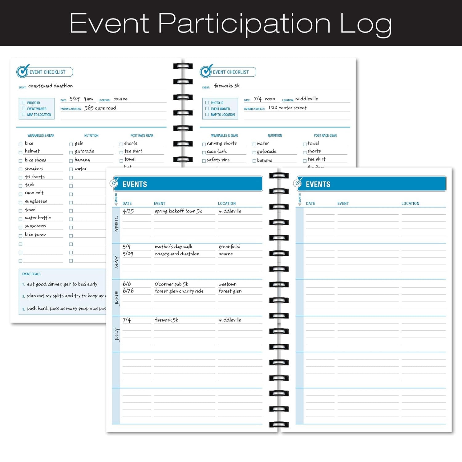 Workout Fitness Journal Nutrition Planners: Clip-In Bookmark, Sturdy Binding, Thick Pages & Laminated Protective Cover (Black & Gold)