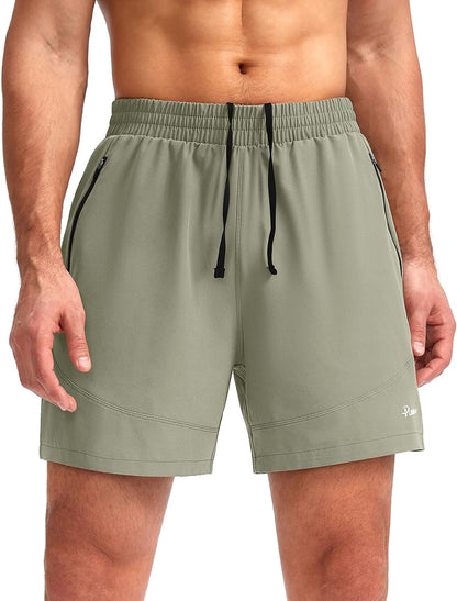 Men'S Workout Running Shorts 7"/5"/9" Lightweight Gym Athletic Shorts for Men with Zipper Pockets